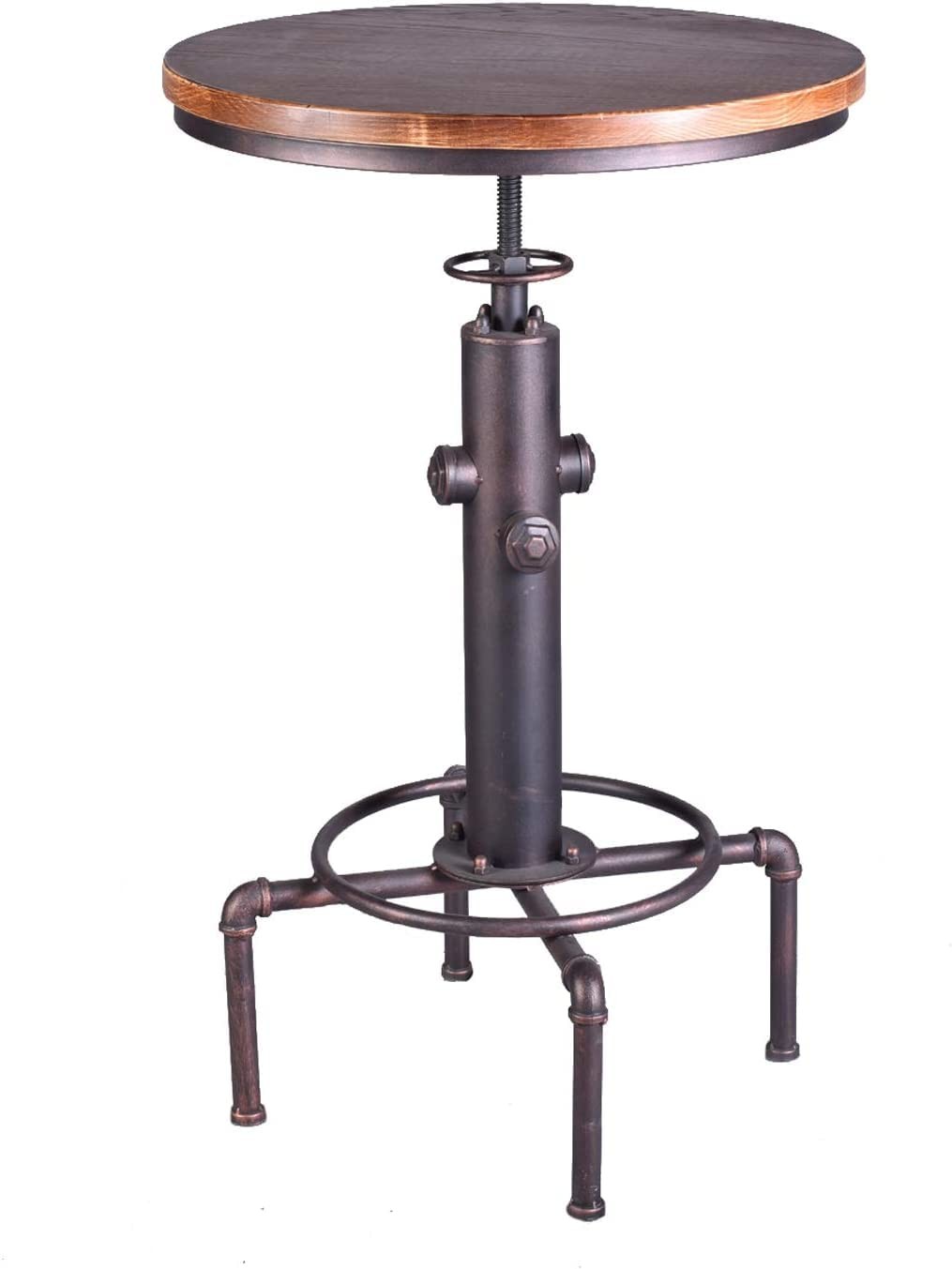 Topower Industrial Bar Table 31.5-41.3″ Adjustable Pub Table Kitchen Dining C…