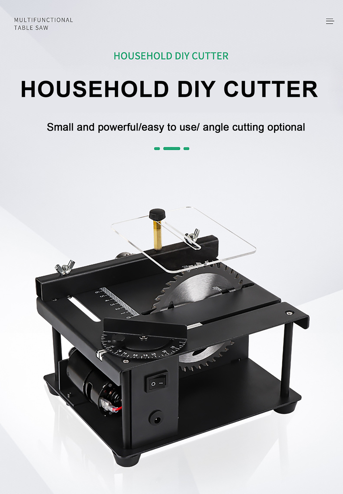 Compact Heavy Duty Table Saw Rotating Speed 1000-3000r/min Work Shop Portable US