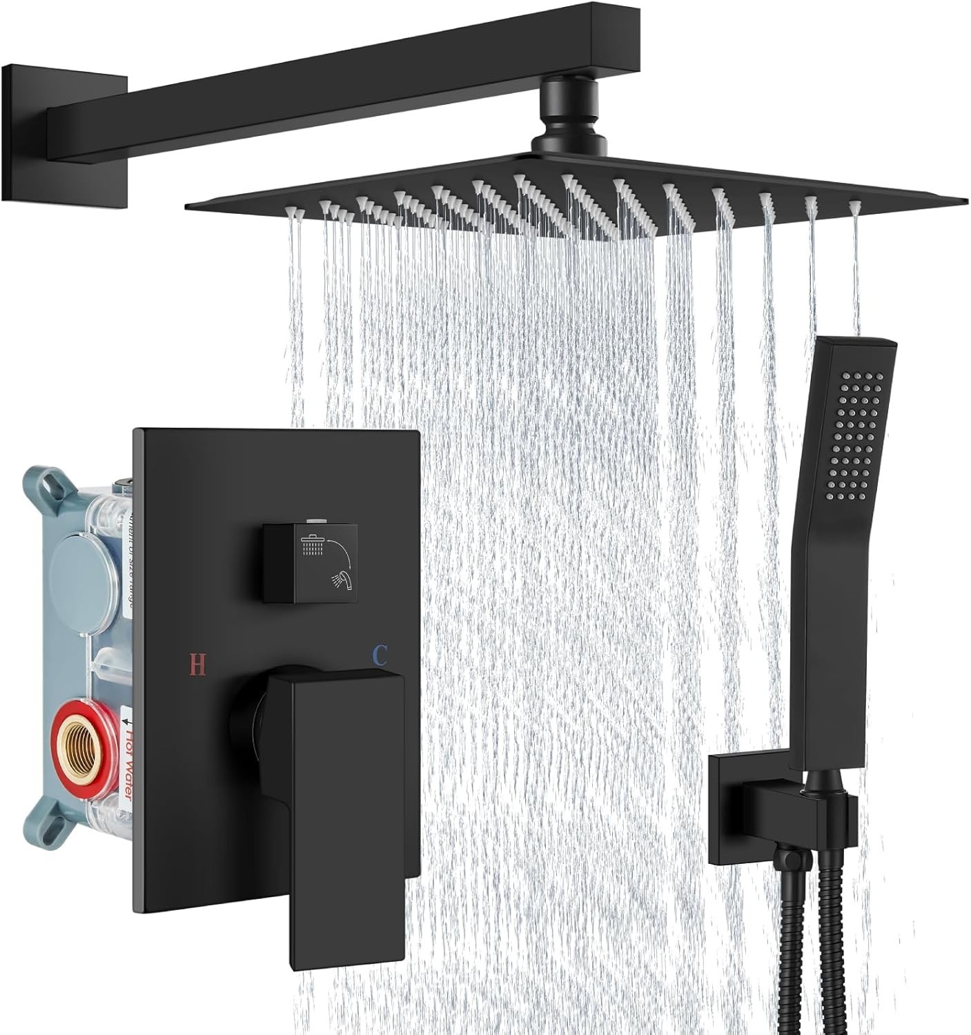 Shower Faucet Set Rain Shower System with Handheld Spray Bathroom Shower Combo..