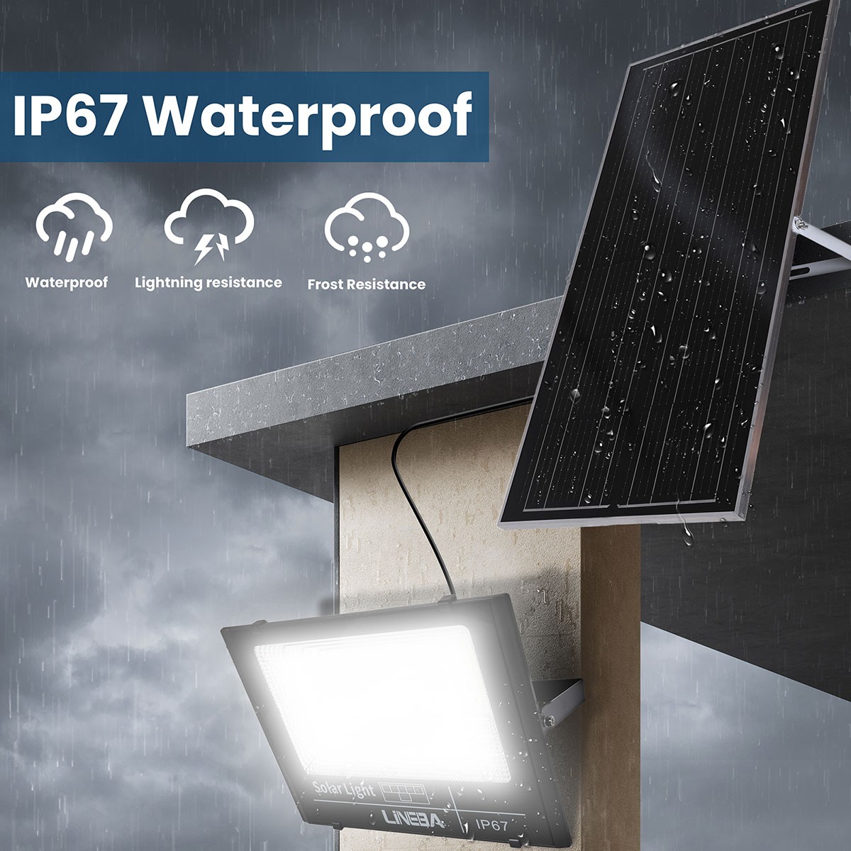 3000W 2000W Solar Lights Outdoor Security Flood Light Dusk to Dawn Solar Lamp