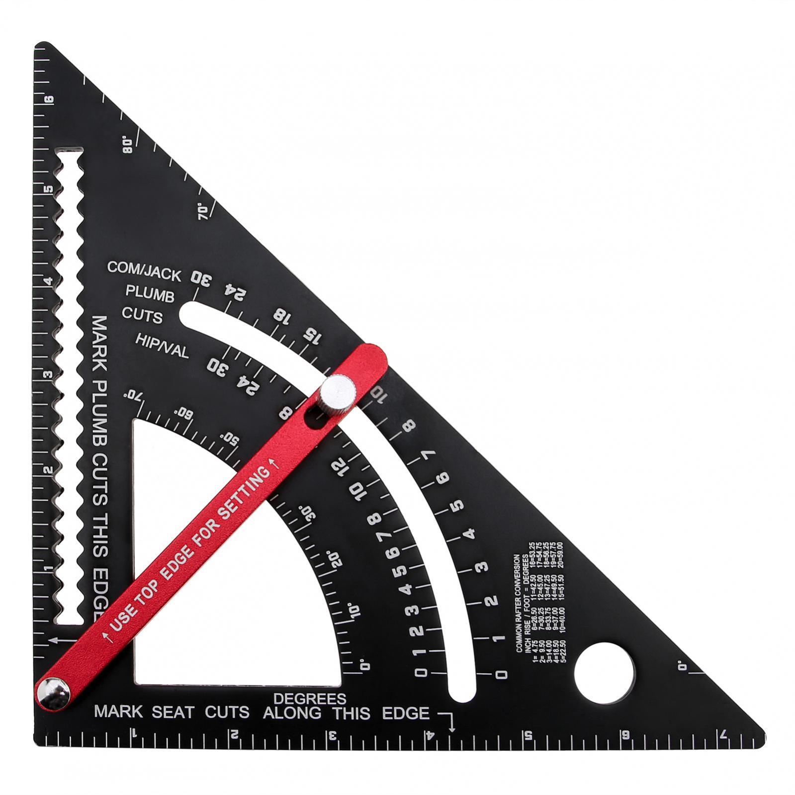 7″ Positioning Adjustable Angle Triangle Ruler Carpenter Square Woodworking Tool