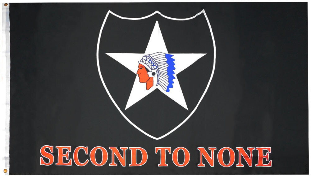 3X5 ARMY 2nd Infantry Division Second To None Black 100D Polyester Flag F1322