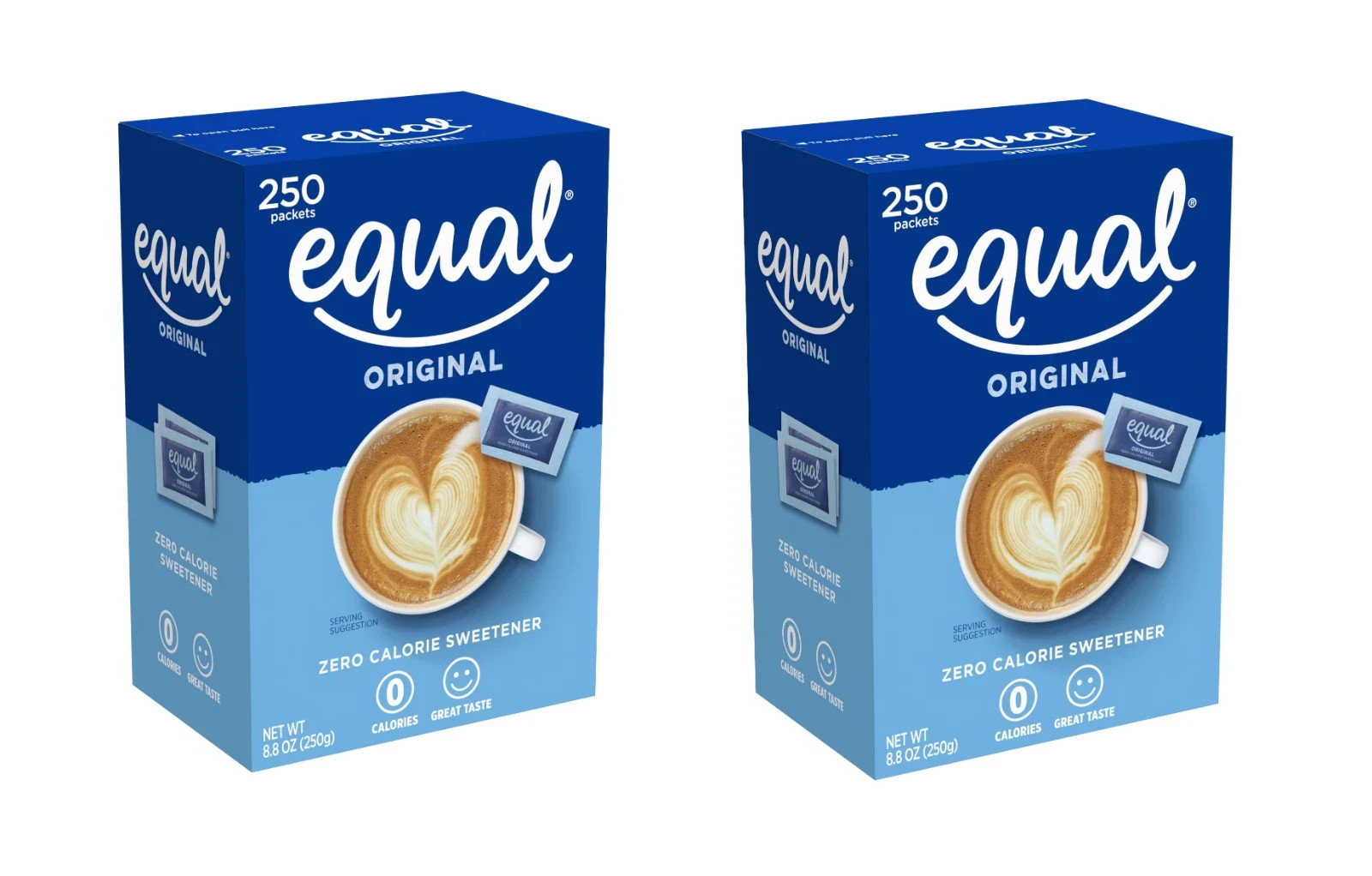 (PACK OF 2) Equal Coffee and Tea Sweetener Free Sweetener, 250ct