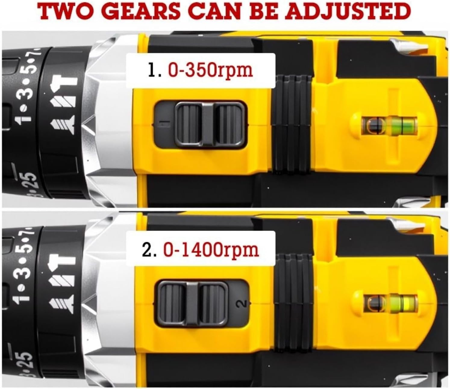 21V Cordless Drill Electric Screwdriver 3/8 Keyless Chuck Work Light