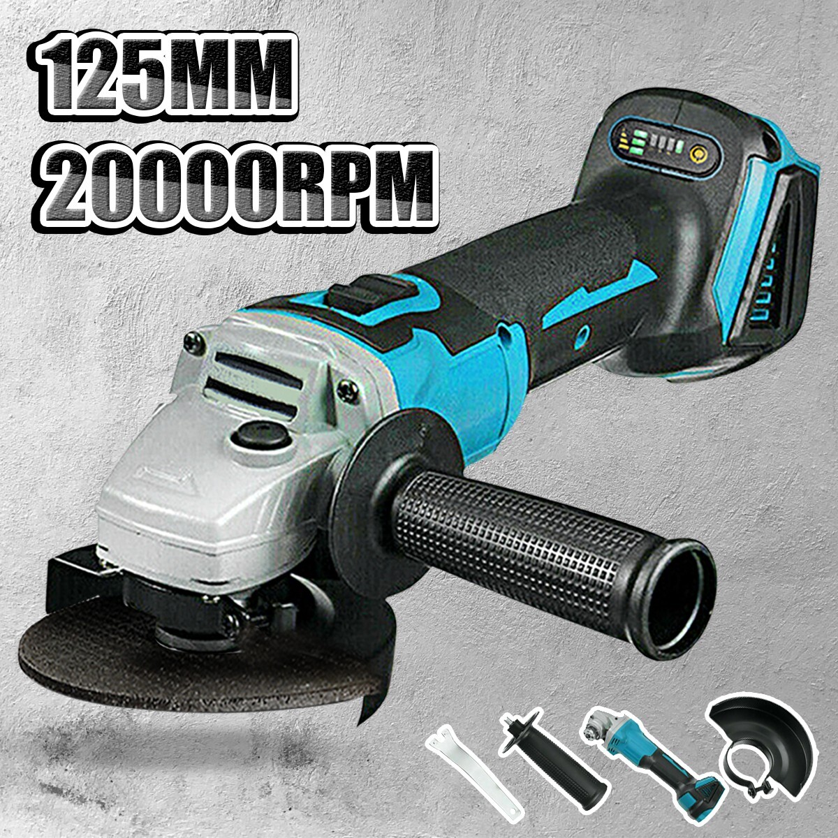 Electric Brushless Cordless Angle Grinder for Makita 18V 125mm (Tool Only)