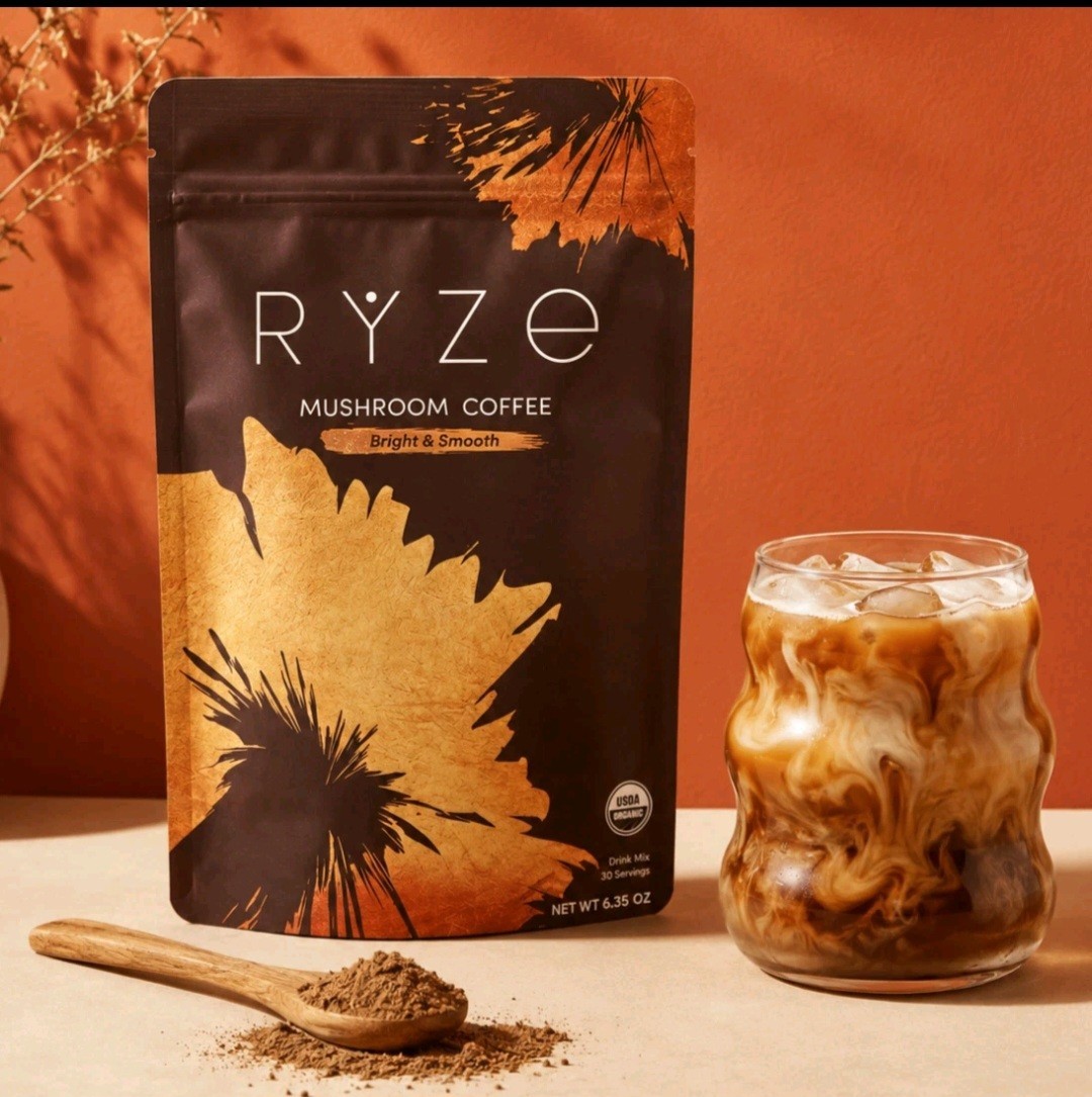2-Packs RYZE MUSHROOM Coffee Bright & Smooth Gut Health Supplement 30 Servings