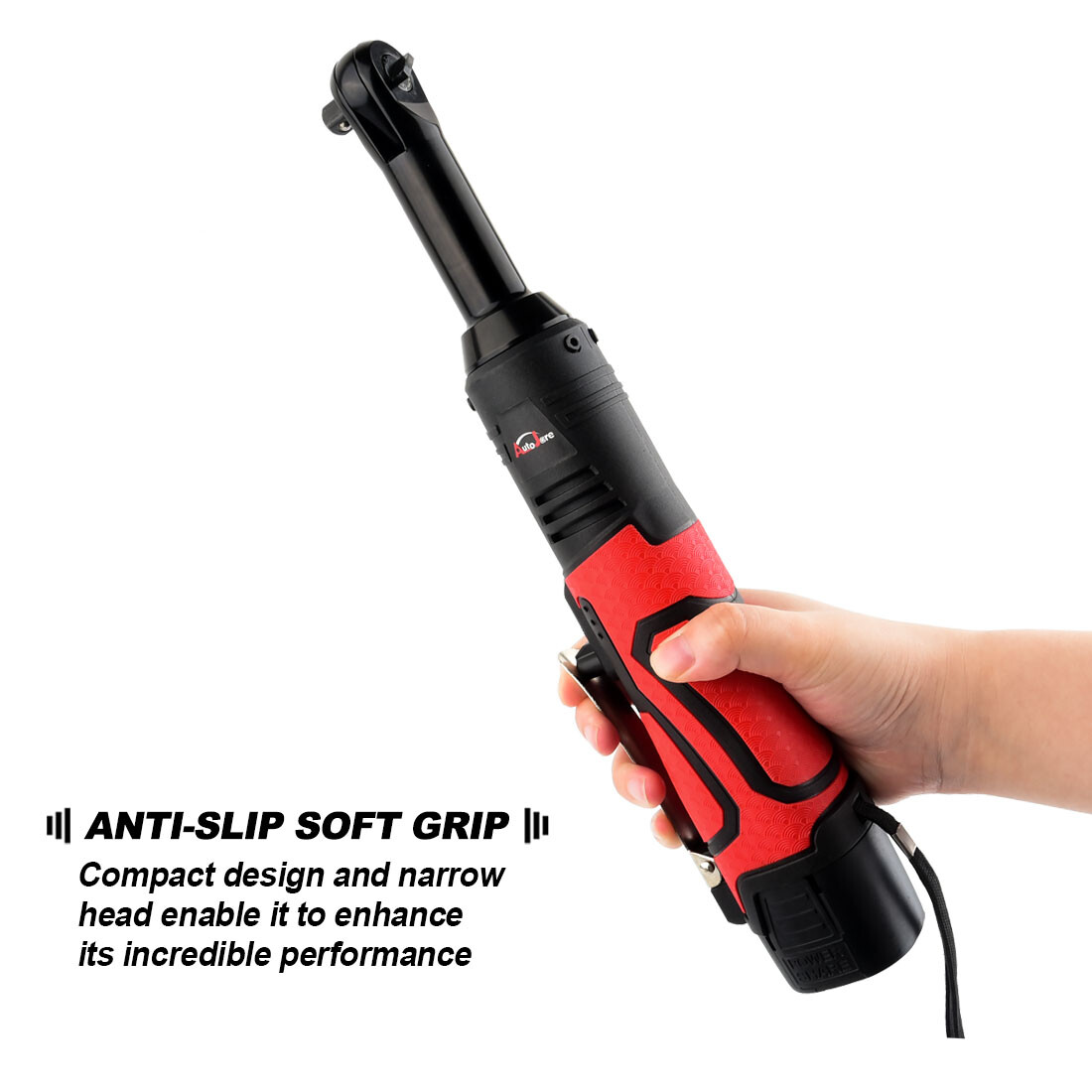 Extended Cordless Electric Ratchet Wrench, 3/8″ 60 Ft-lbs 450 RPM 18V Long Reach
