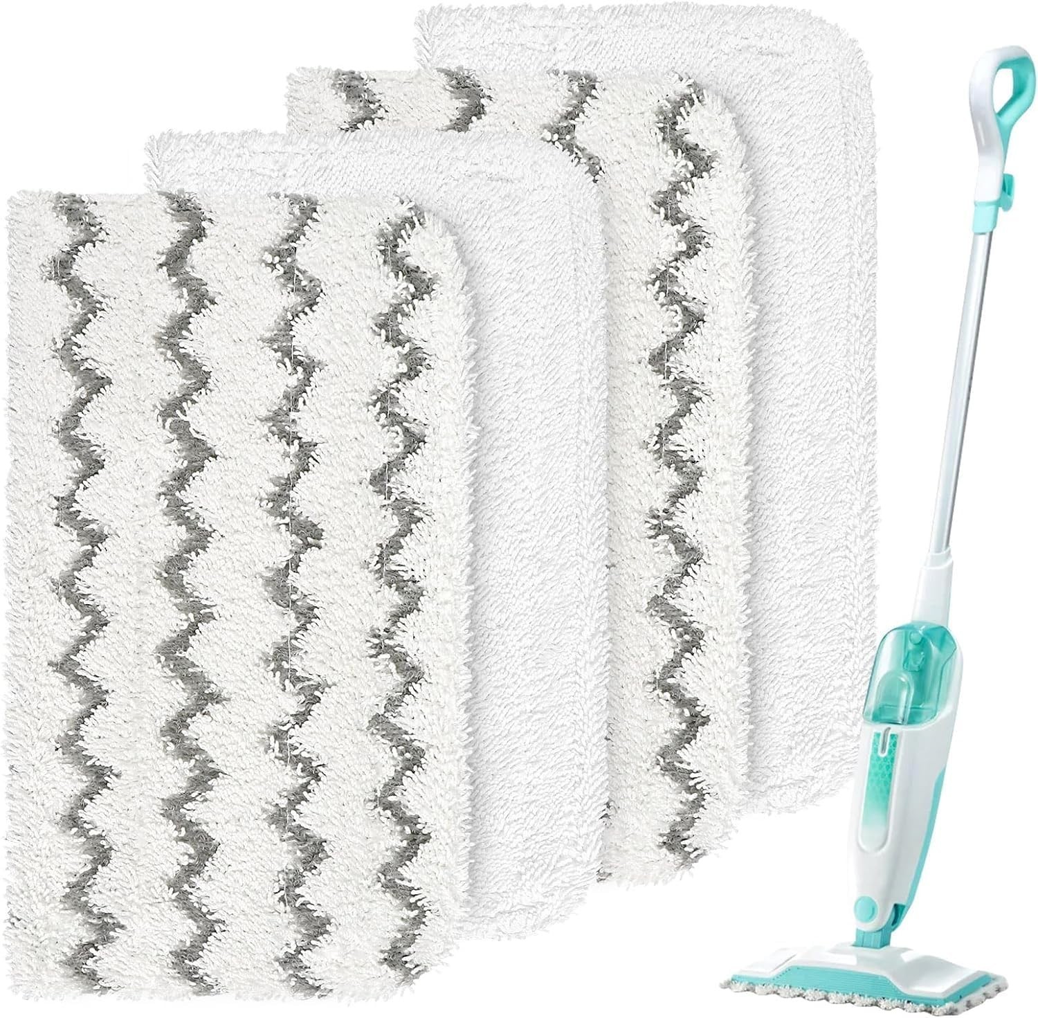 4-Pack Reusable Microfiber Steam Mop Pads for Easy Floor Cleaning – Washable