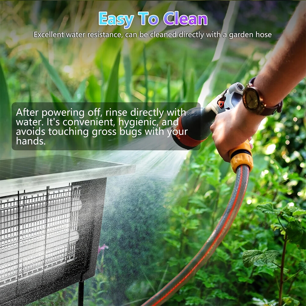 Solar Bug Zapper Outdoor Mosquito Zapper 4500V Waterproof Electric Fly Zapper US