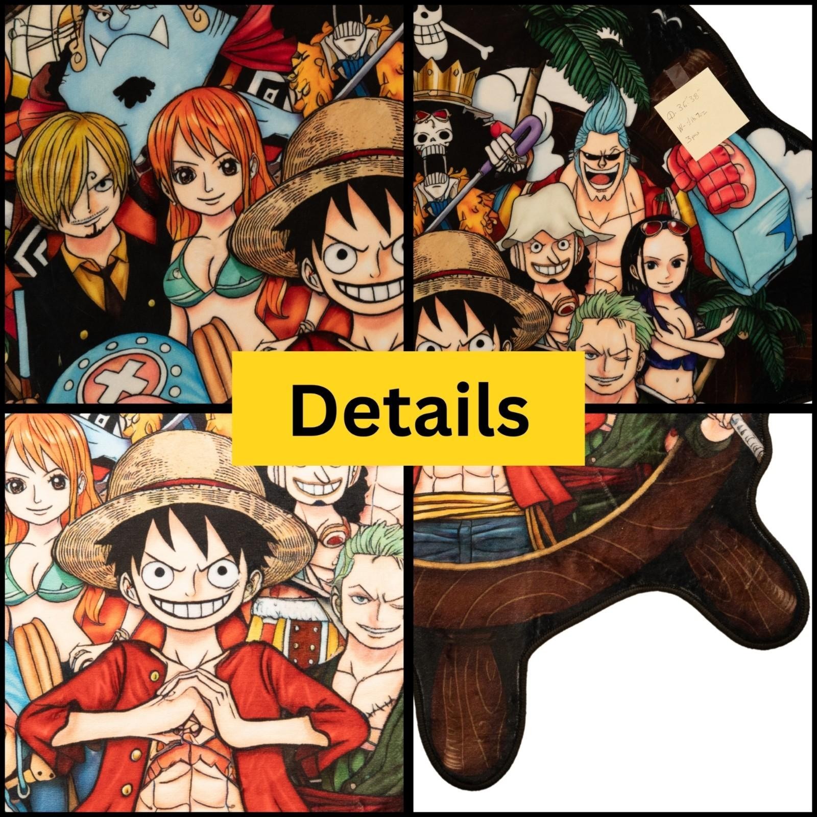 One Piece Crew Large Premium Anime Rug 36″ Straw Hat Pirates Room Decor Mat