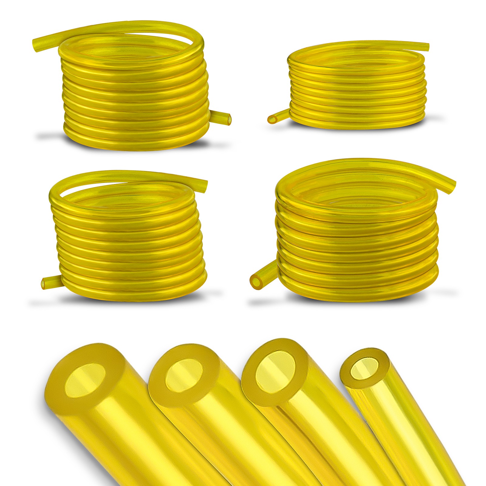 4 Sizes Gas Fuel Line Hose Yellow 32Ft Fuel Tube for 2 Cycle Small Engine