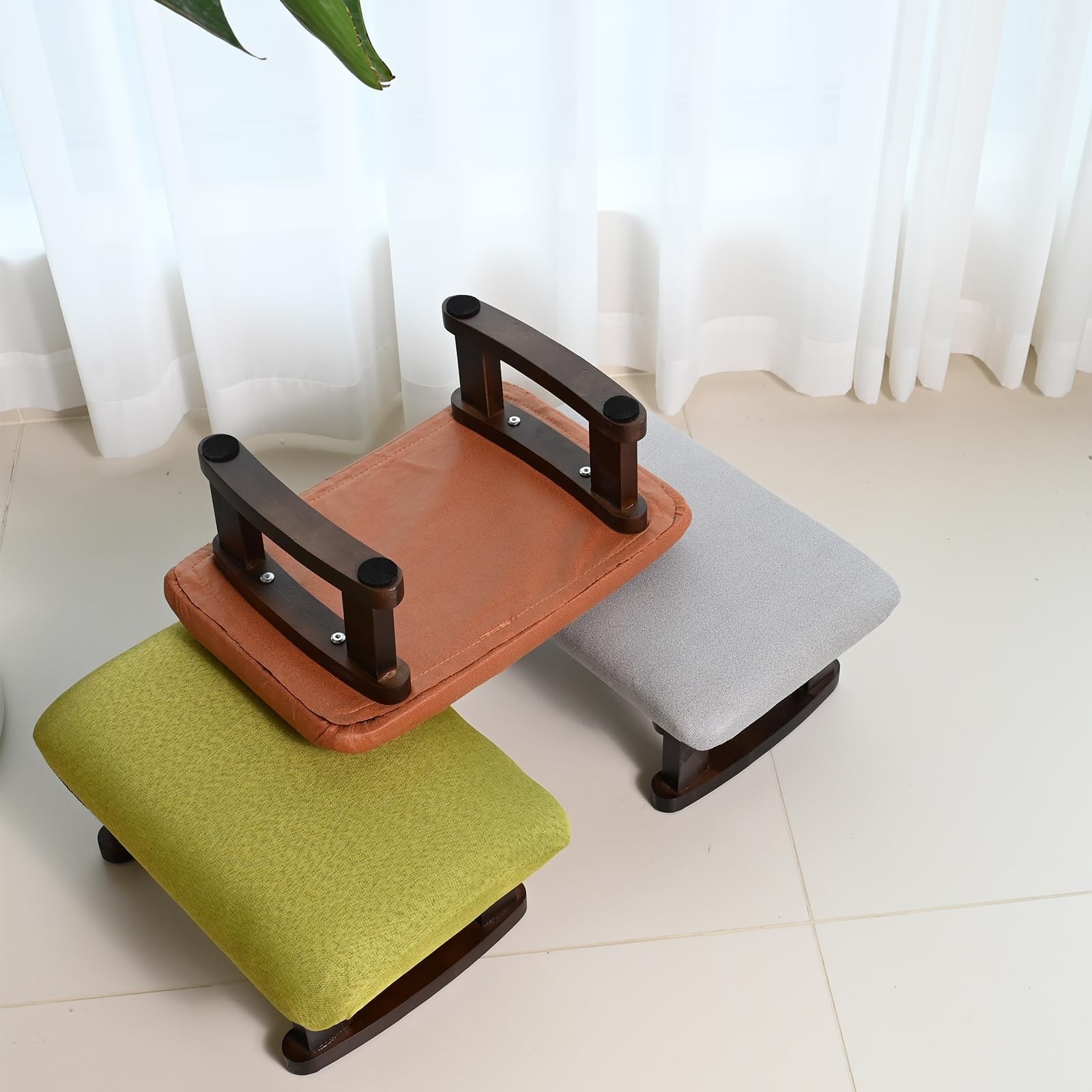 Small Footstool Office Under Desk Ottoman Padded Hassock 16.1″(41cm) x 6.7″(1…
