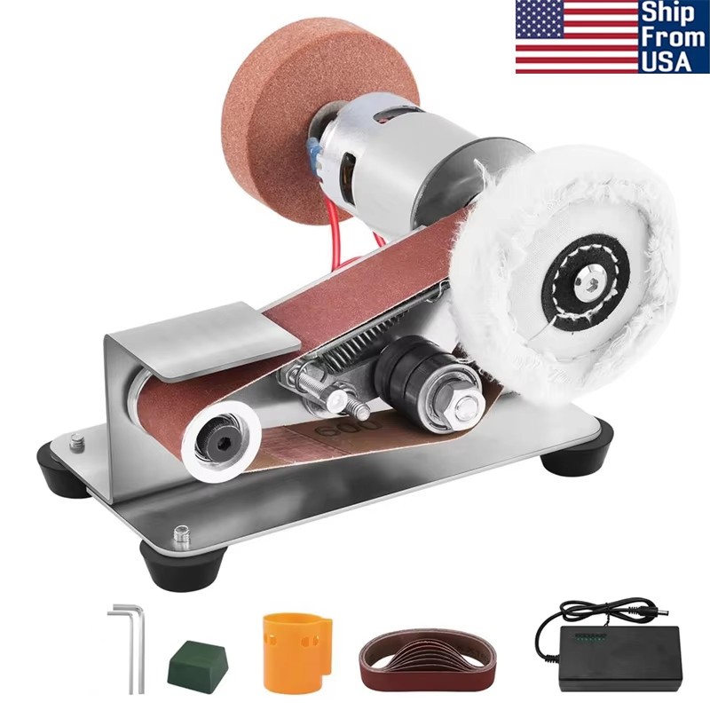 Electric 3-in-1 Mini Belt Sander Grinder Polisher Combo with 7 Speeds Adjustment