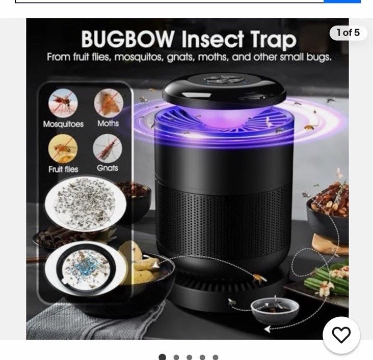 BUGBOW Indoor Fly Trap Mosquito Gnat Fruit Fly Insect Catcher Remote Control