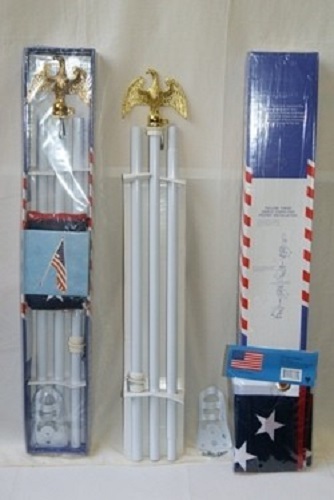 New 3’x5’ US FLAG POLE KIT Aluminum Flagpole USA American Stars Stripes Outdoor