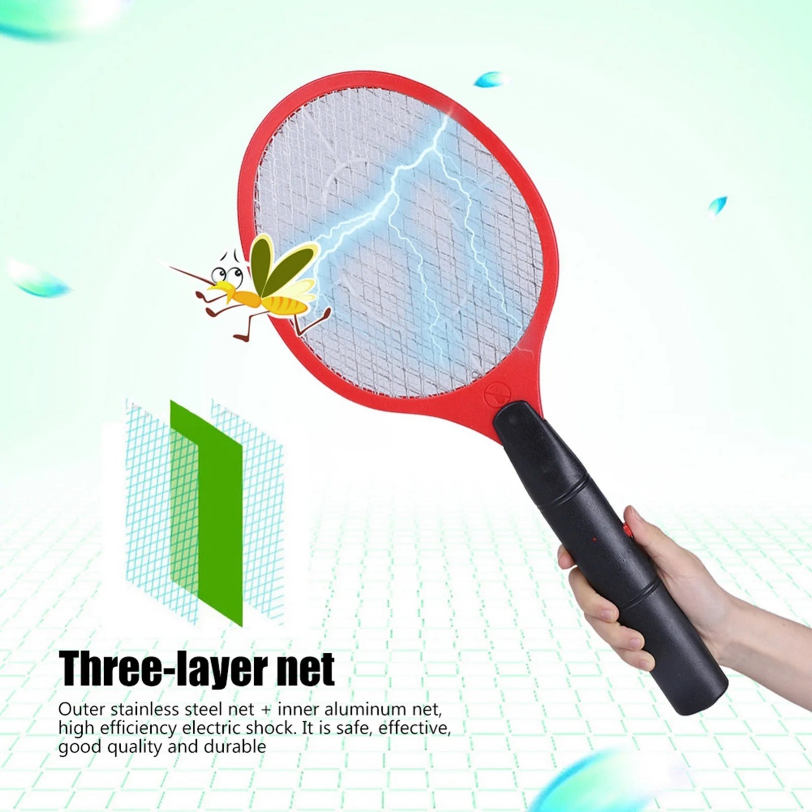 Electric Mosquito Swatter Cordless Battery Power Electric Fly Mosquito Swatter