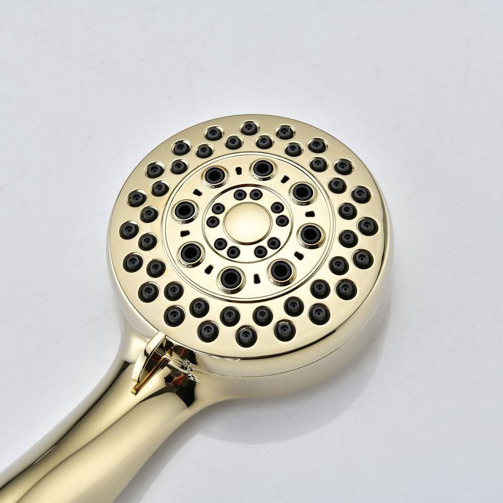 3.5 in. Wall Mount Handheld Shower Head with Hose in Polished Golden