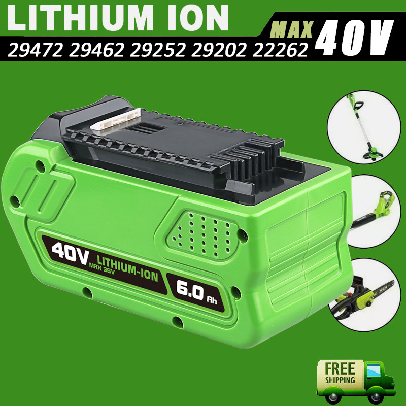 40V 6Ah For Greenworks G-MAX Lithium Battery 29472 29462 29252 20202 or Charger