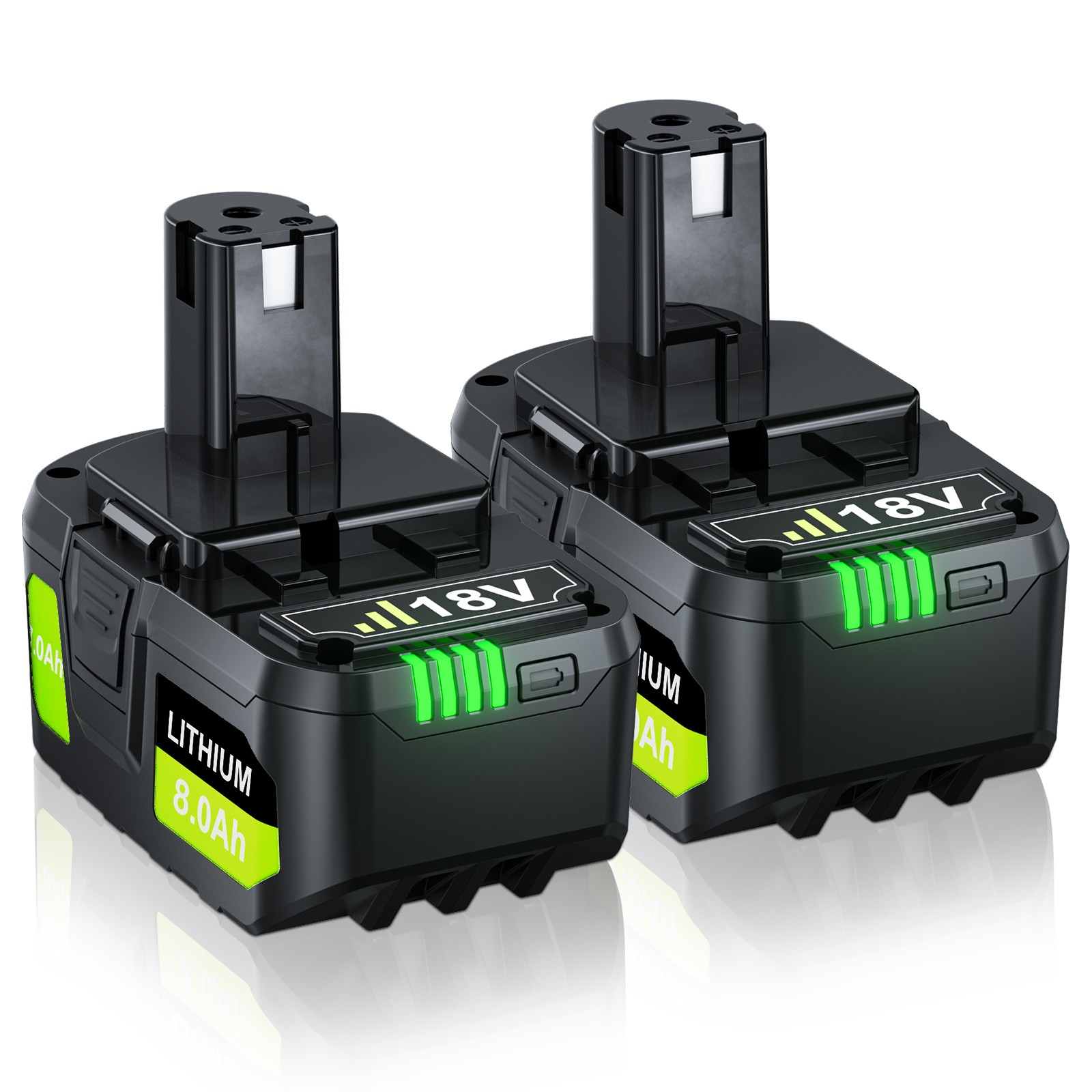 2 Pack FOR Ryobi PBP005 ONE+ 18V Lithium-Ion 8.0 Ah Battery Black