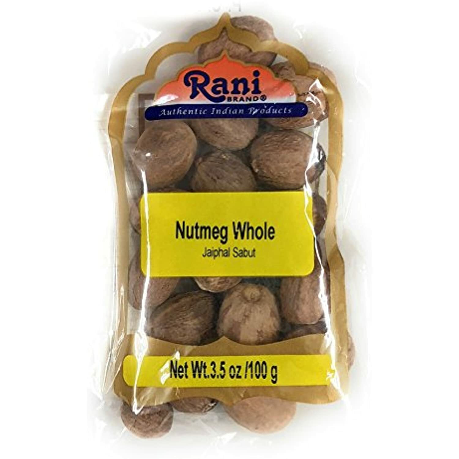 Rani Nutmeg (Jaiphul) Whole Spice, 21-23 Pieces, 3.5oz (100g)