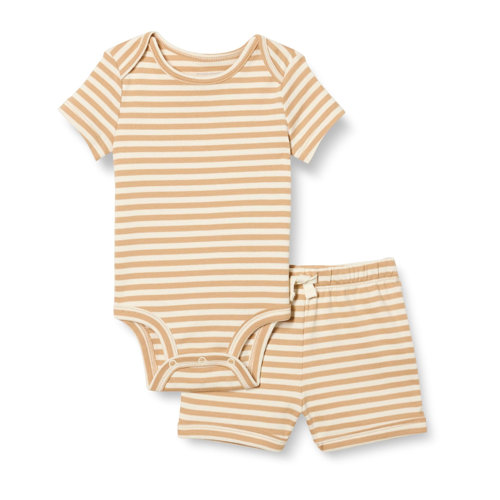 Amazon Essentials Unisex Toddlers’ Baby Unisex Bodysuit and Short Set, Ivory Lig