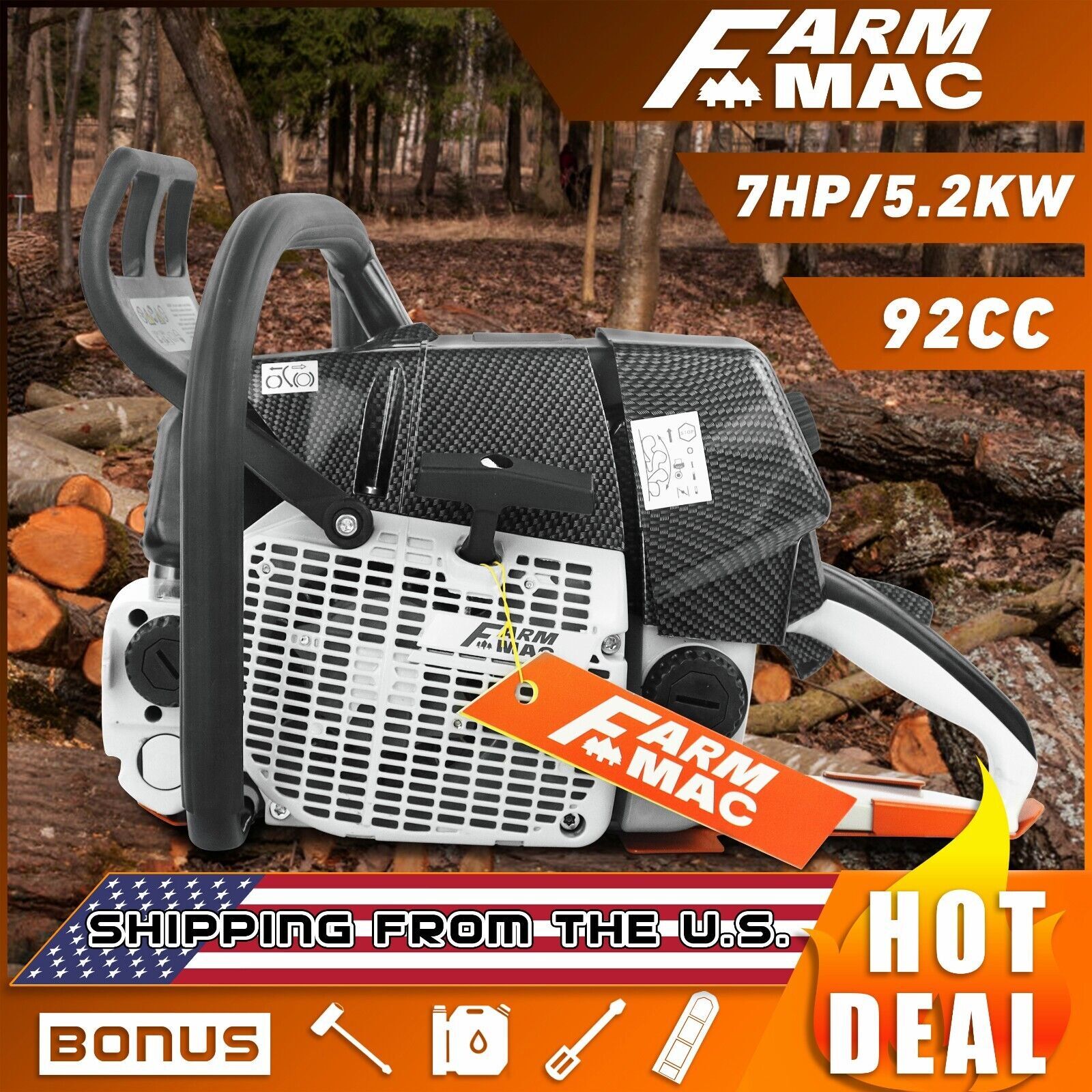92cc Gas Chainsaw Power Head Compatible with MS660 G660 for Milling Wood No Bar