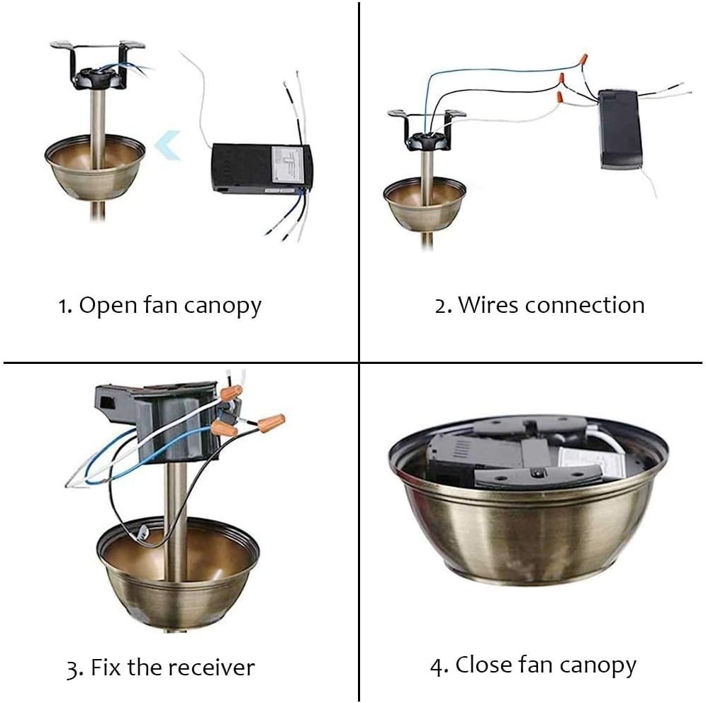Universal Wireless Remote Control and Receiver Kits for Ceiling Fan Lamp Home