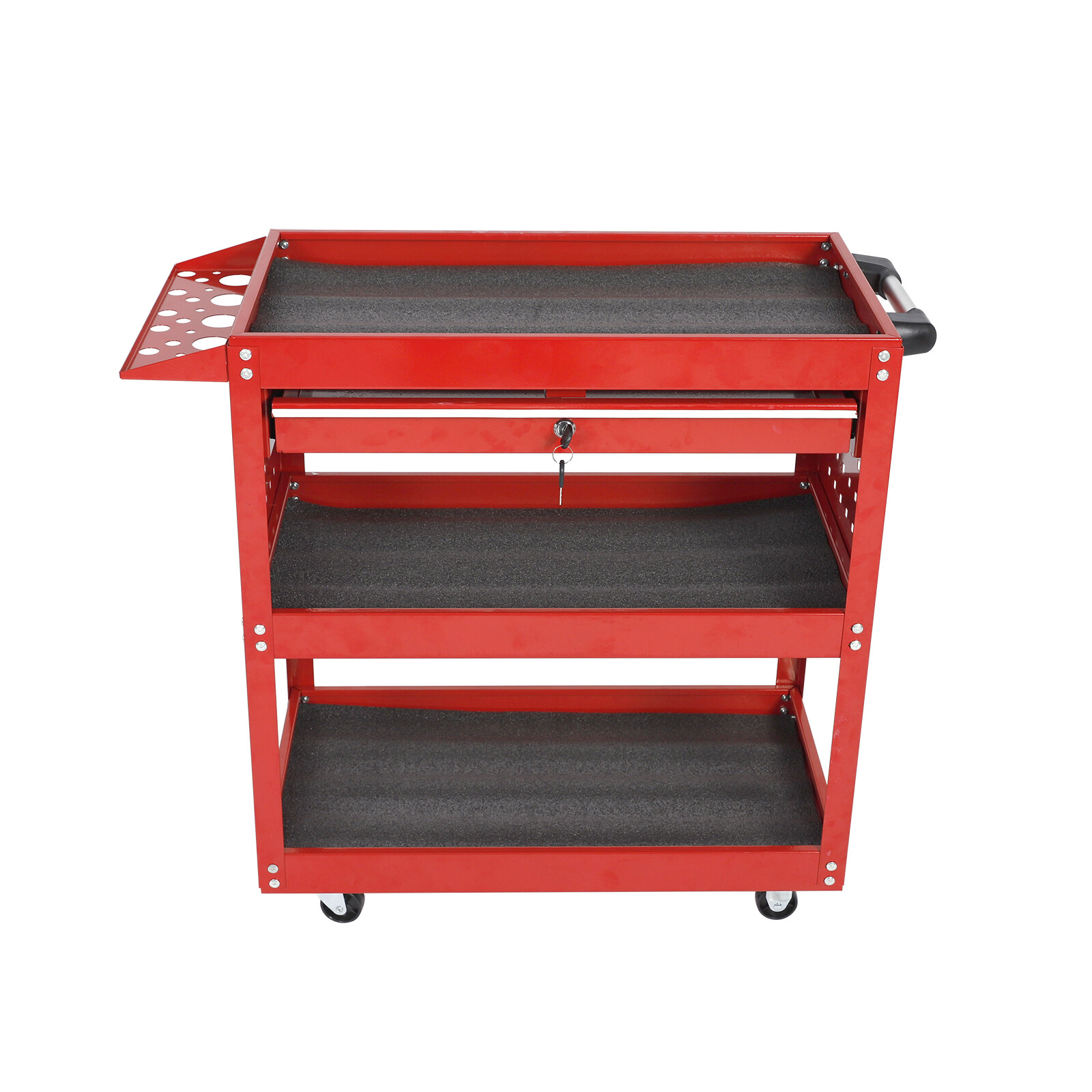 3 Tier Rolling Tool Cart 400LB Heavy Duty Mechanic Tool Cart w/ Lockable Wheels