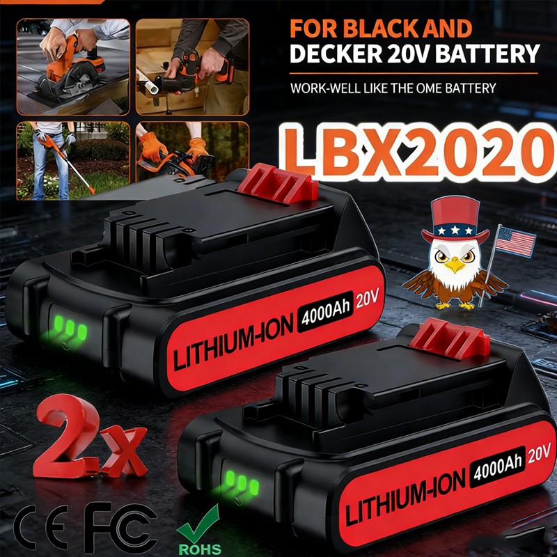 2 Pack 4.0AH 20V MAX For Black&Decker 20Volt Lithium Battery LBXR20-OPE LB2X4020