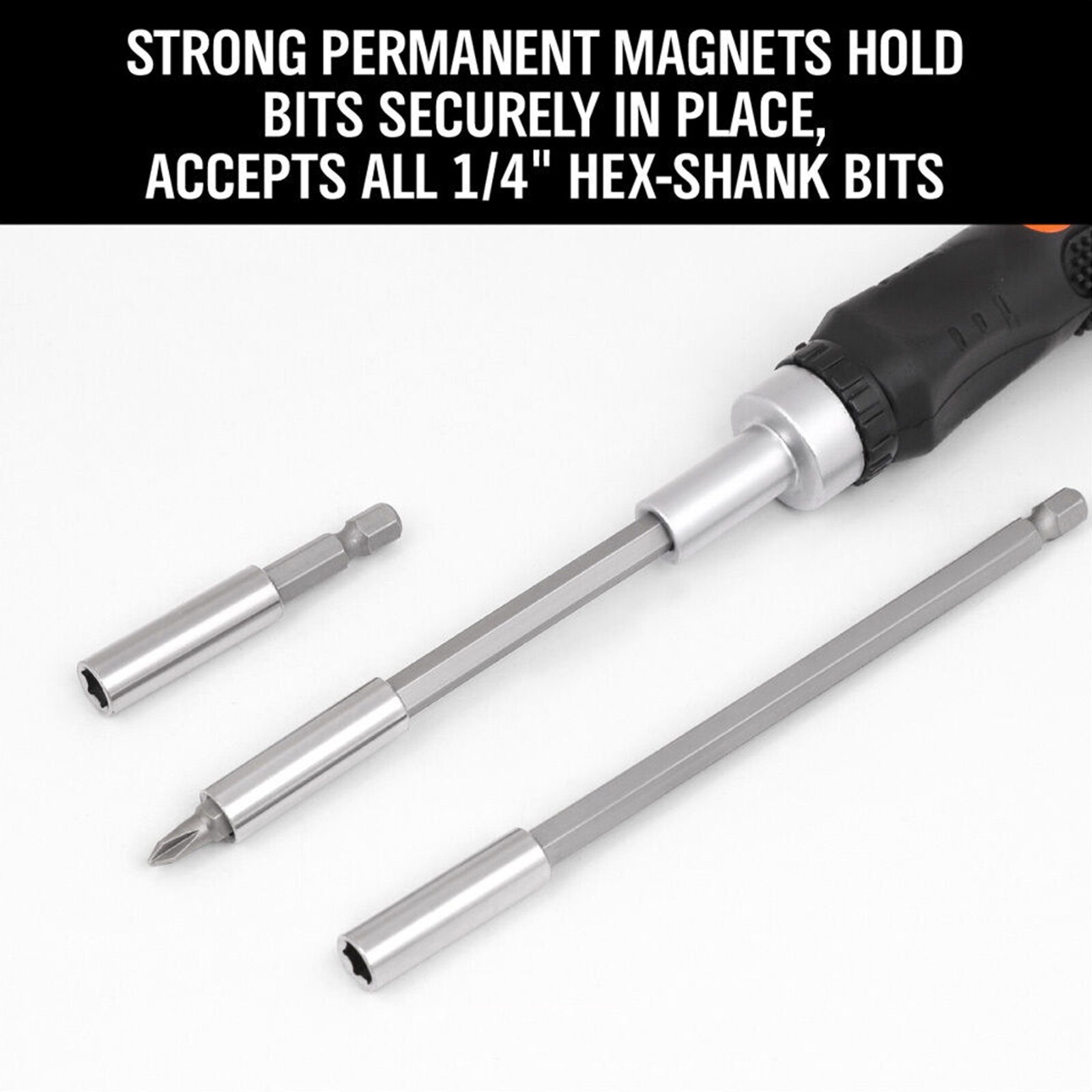 6Pc Magnetic Extension Socket Drill Bit Holder Screwdriver 1/4″ Hex Shank Quick