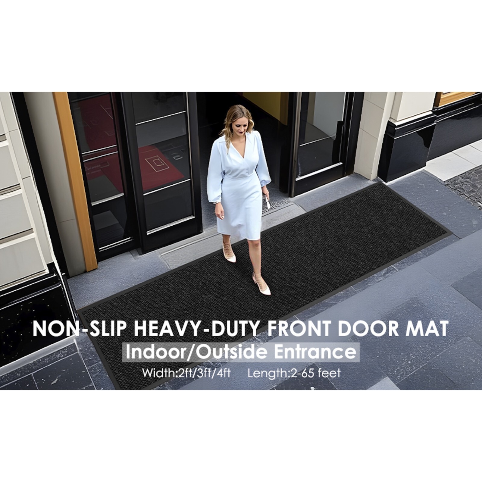 Commercial Entrance Mat Indoor Outdoor Heavy Duty Industrial Floor Mats Black