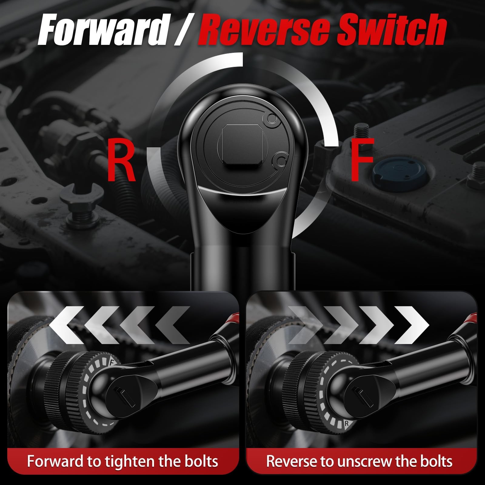 DEVTBLUN 21V Electric Ratchet Wrench Set,60FT-LBS (80N.m) Extended Cordless
