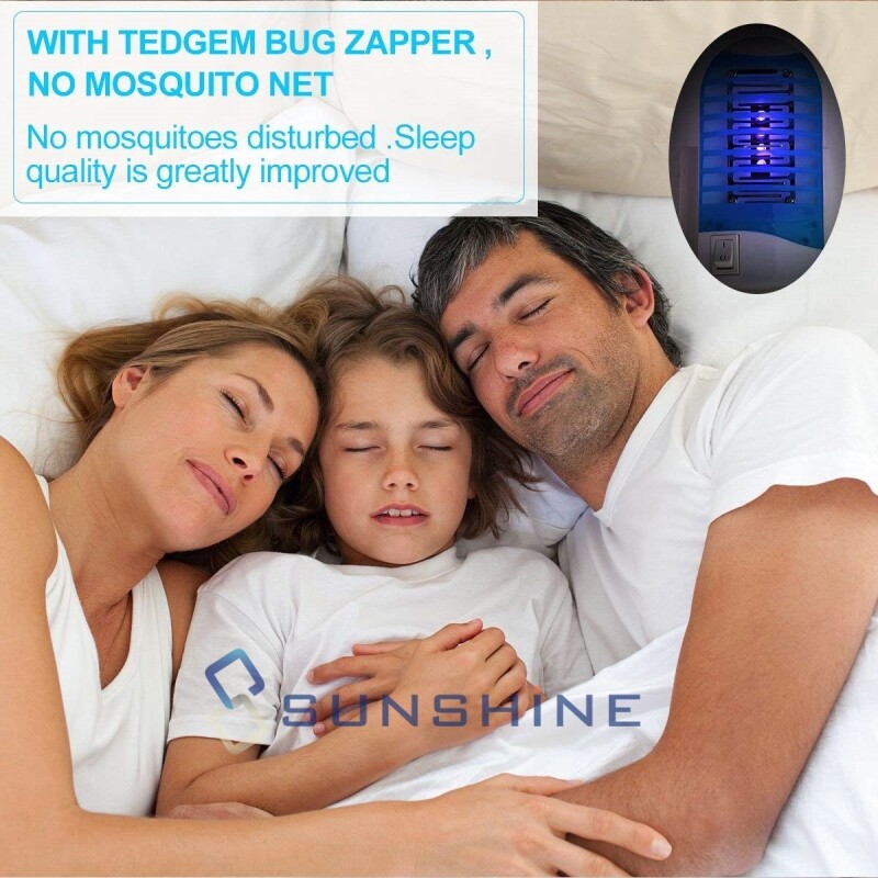 3PCS Indoor Plug-in Wall LED Electric Mosquito Lamp Fly Bug Insect Zapper Trap