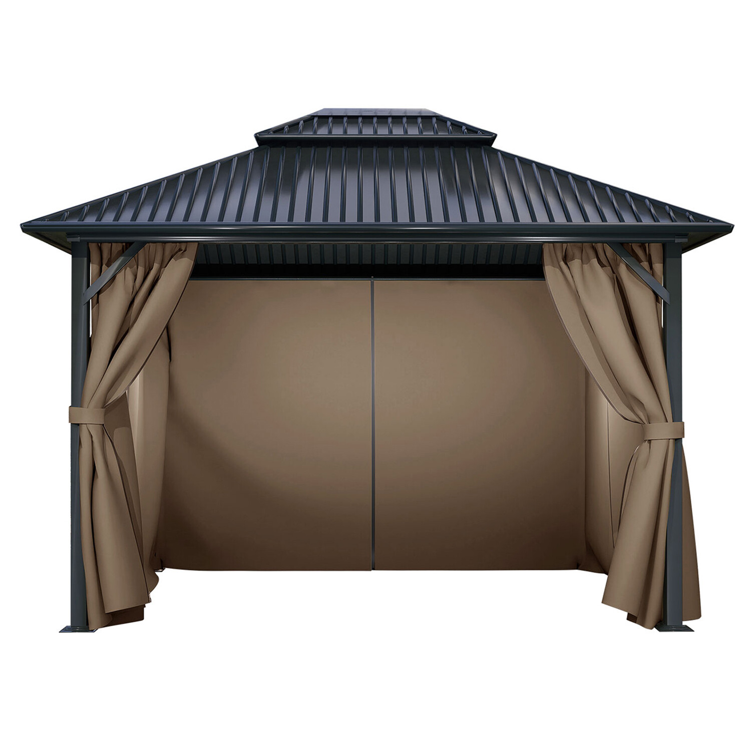 Aoodor Gazebo Curtain Set Protecting Privacy Side Walls 4 Panels (Curtain Only)