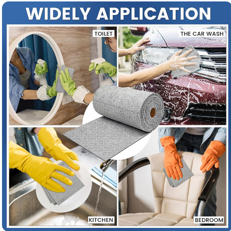10 Roll (20pcs) Kitchen Dish Towels Microfiber Cleaning Cloth 7.5″x7.5″ Reusable