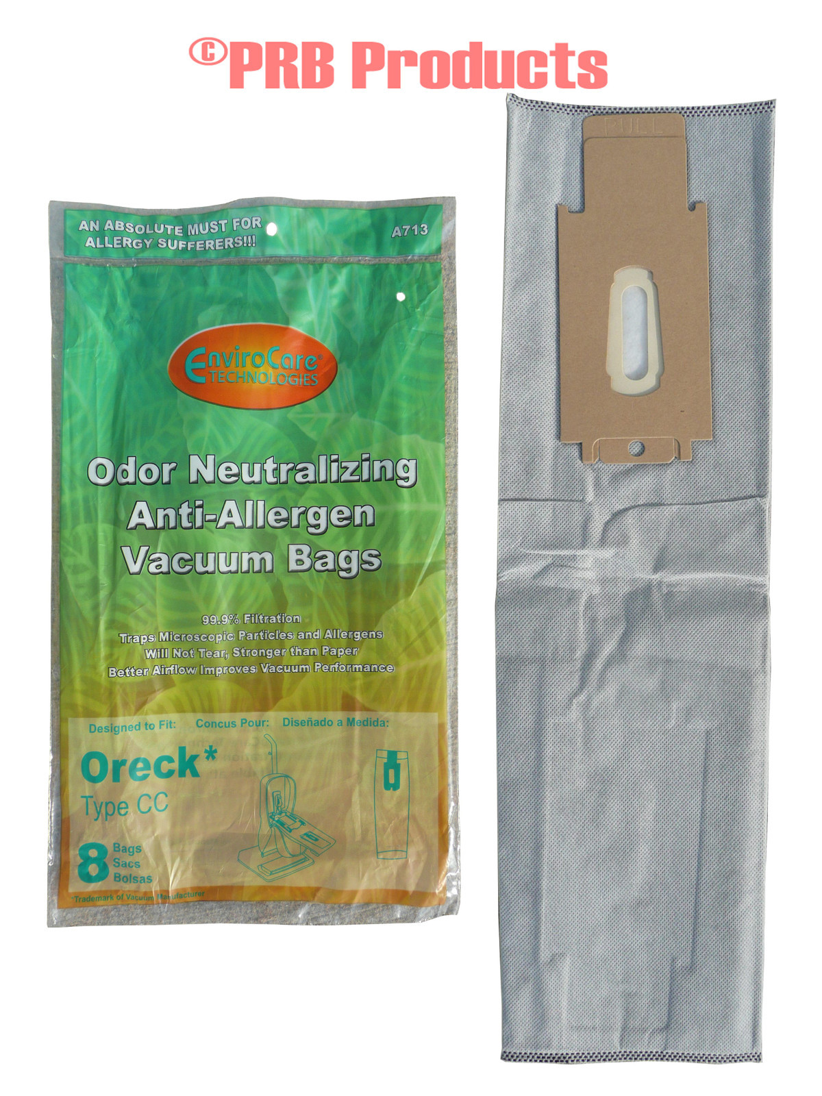 Oreck HEPA Odor Neutralizing Type CC CCPK8OF Upright XL Vacuum Allergy Bag #A713