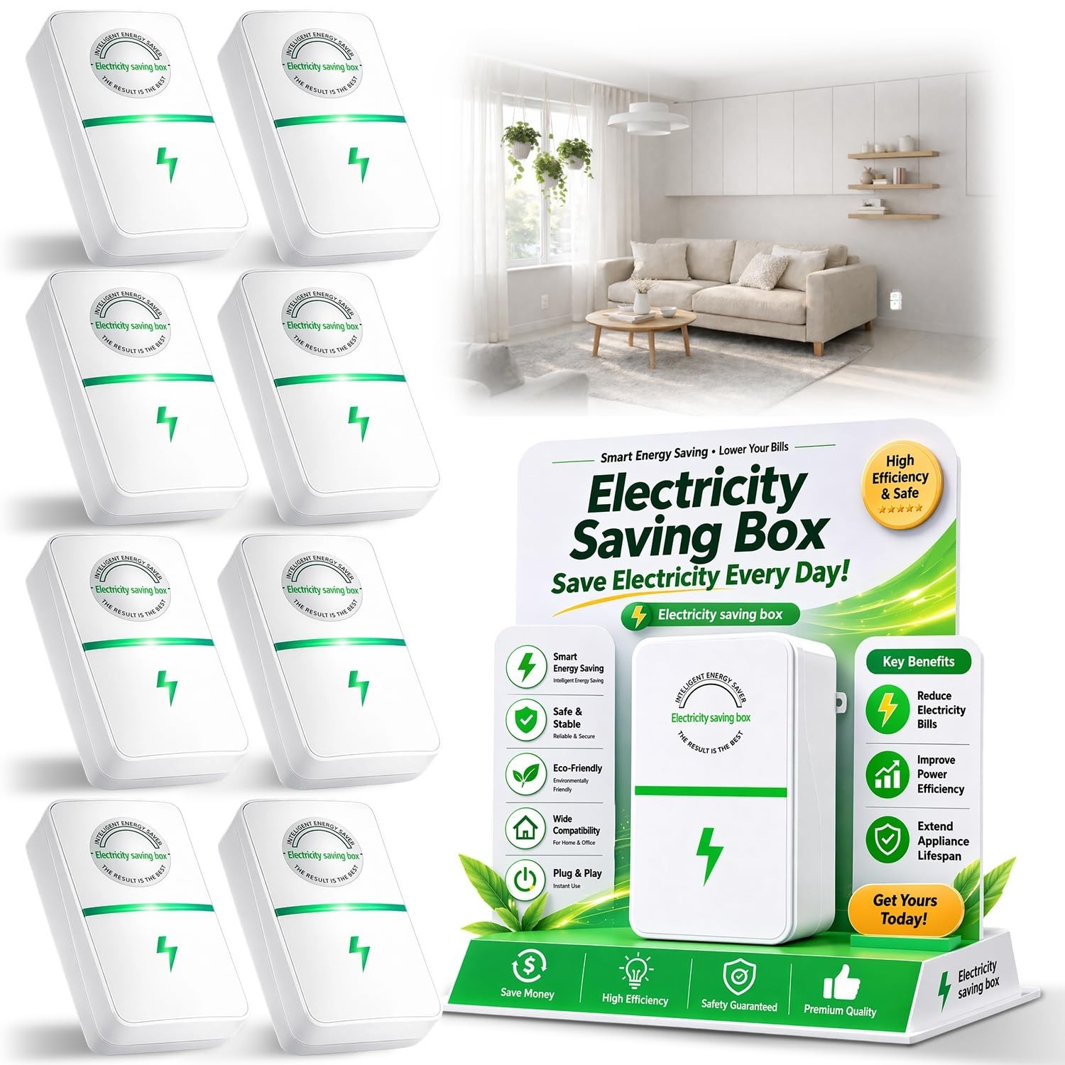 Updated 8-Port Power Plug Pro – Effortless Energy Savings & Surge Protection