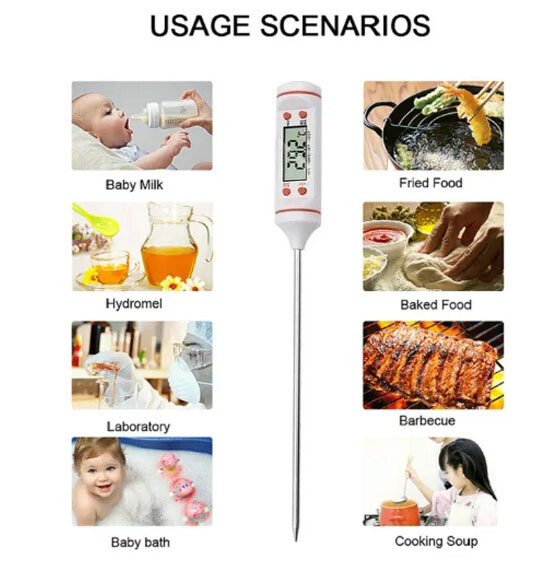 Instant Read Digital Meat Thermometer BBQ Grill Smoker For Kitchen Food Cooking