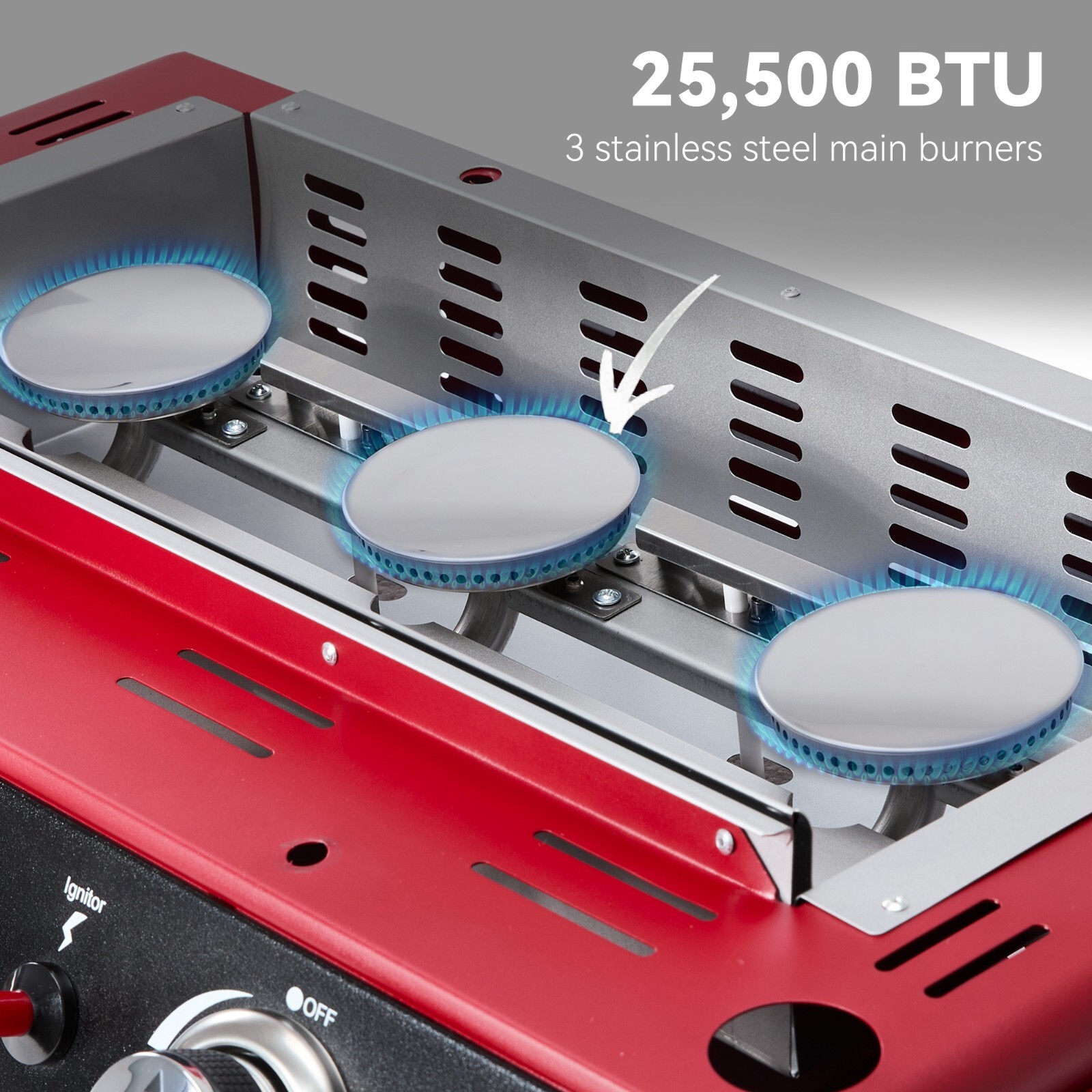Royal Gourmet 3-Burner Portable Griddle Outdoor BBQ Tabletop Propane Gas Grill
