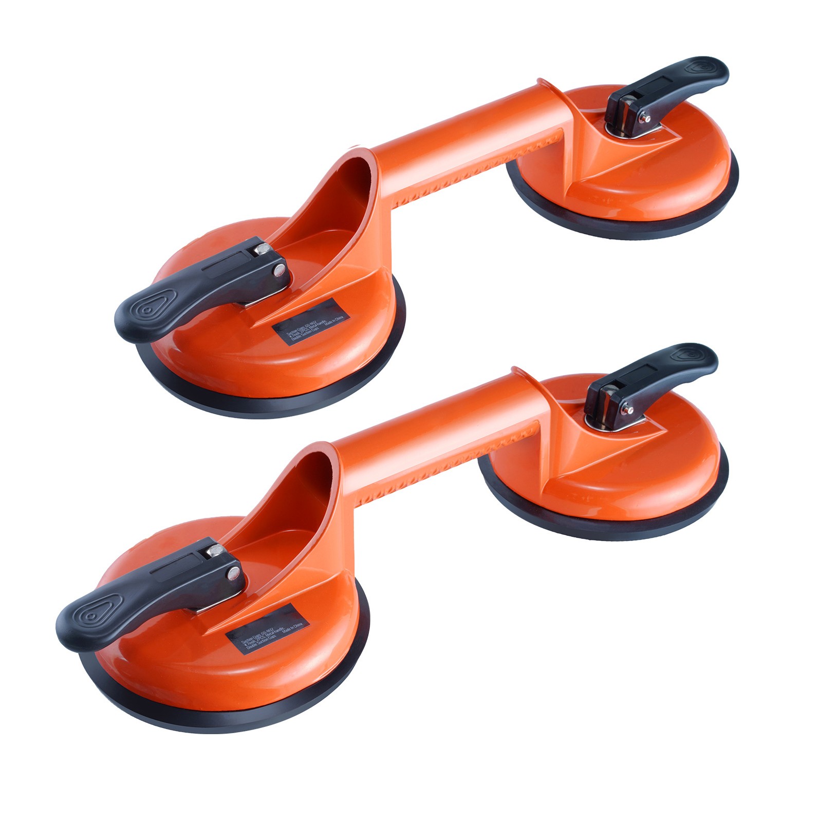VEVOR Vacuum Suction Cup Double Glass Lifter 4.7″ 330 lbs 2 Pack Aluminum Handle