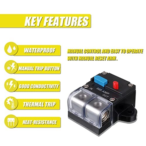 Resettable Circuit Breaker – 300 Amp Self Recovery for Car Audio & Amps 300A