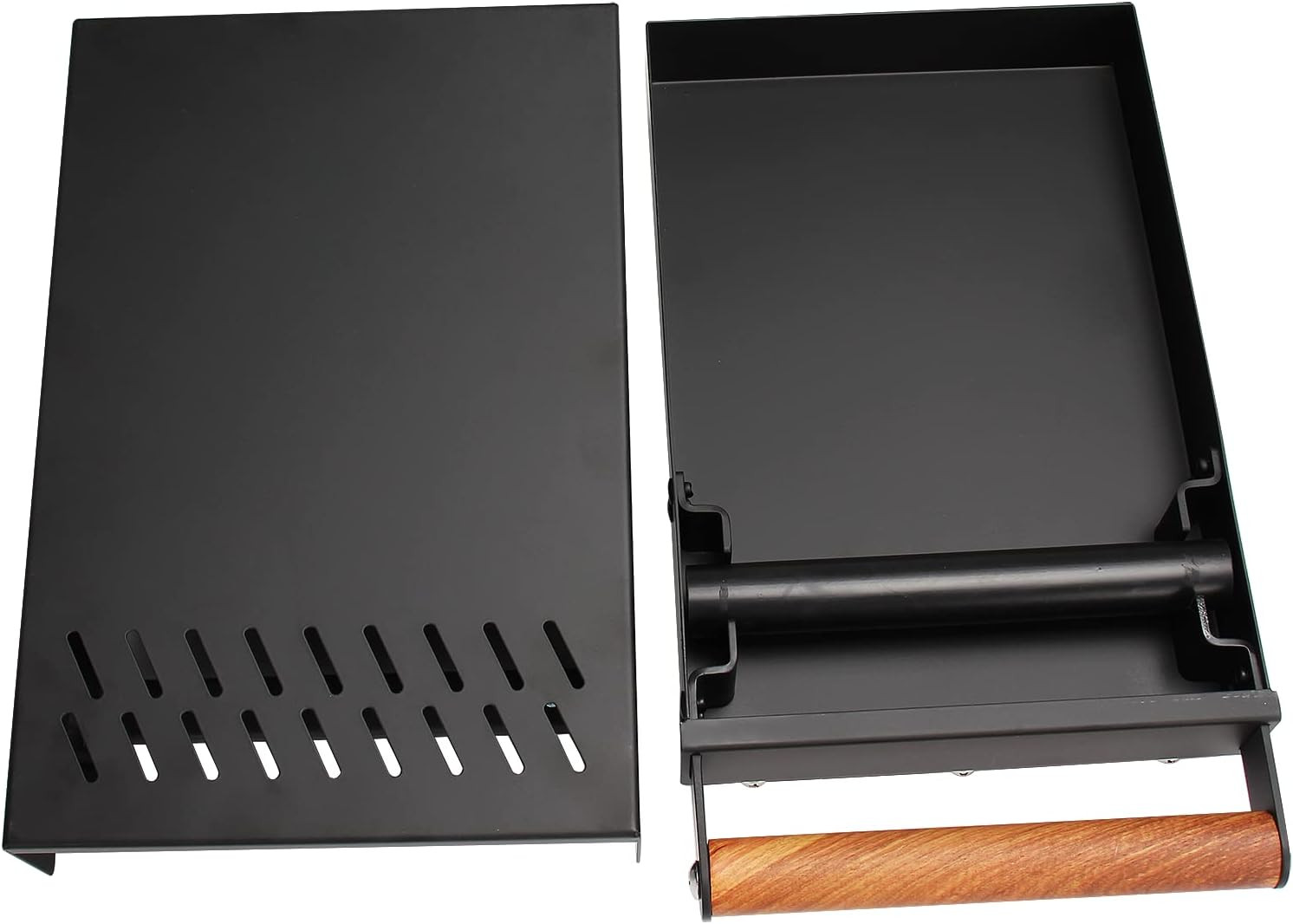 Stainless Steel Espresso Knock Box with Wood Handle & Non-Slip Base