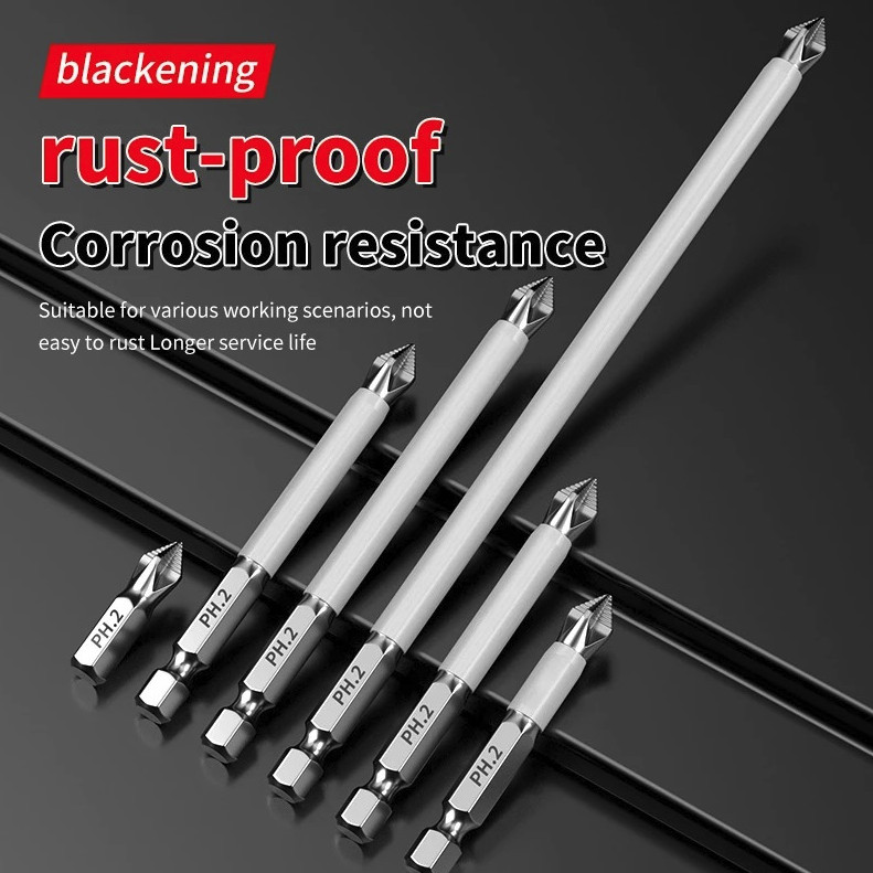 6PCS Magnetic Cross Head Screwdriver Bits Set S2 Steel Electric Drill Kit – NEW