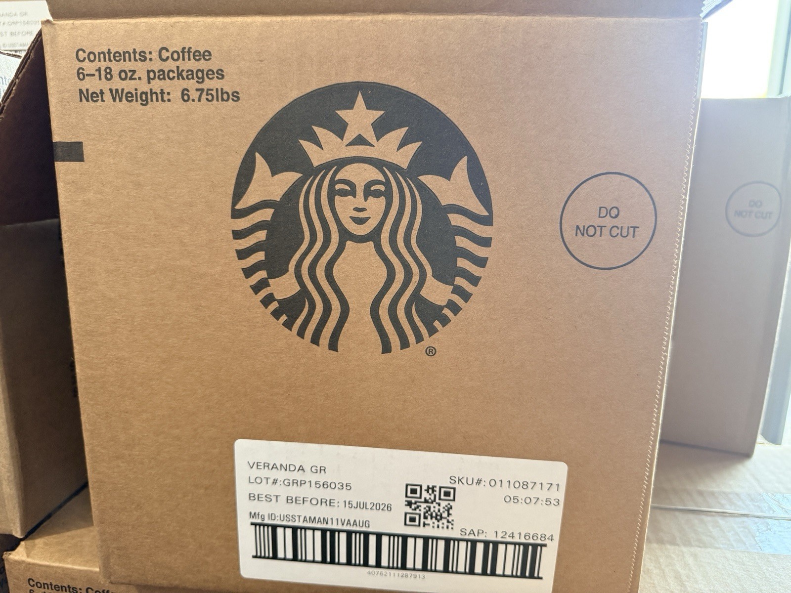 6 Bags Of Starbucks Veranda Ground 18 oz. FRESH DATES EXP. 7/15/26