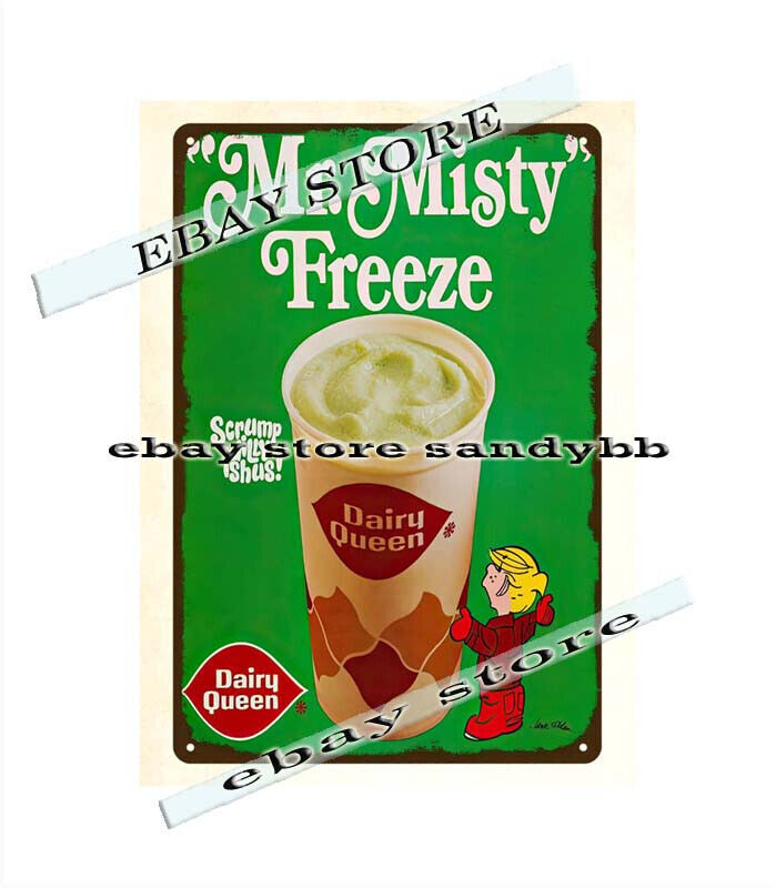 mr. misty freeze metal tin sign reproduction kitchen office advertising signs