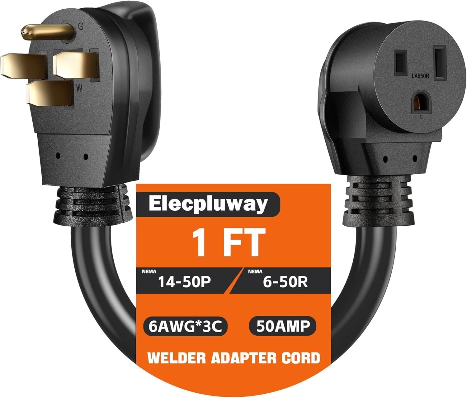 NEMA 14-50P to 6-50R Welder Adapter Cord, Heavy Duty 50Amp 250 Volts, STW 6AW…