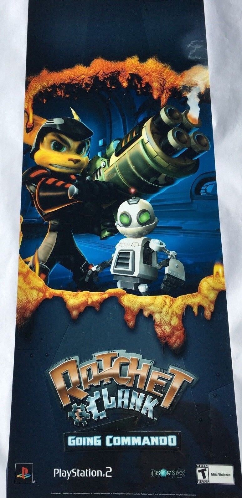 Ratchet And Clank Metallic Poster 32″ X 12.5″ Playstation 2 Store Display Sign