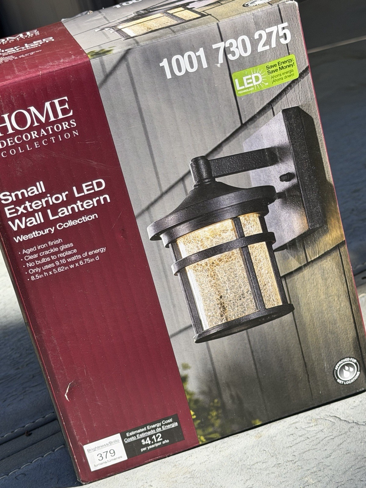 Home Decorators Collection Westbury 8.5 in. Aged Iron Small LED Outdoor Light