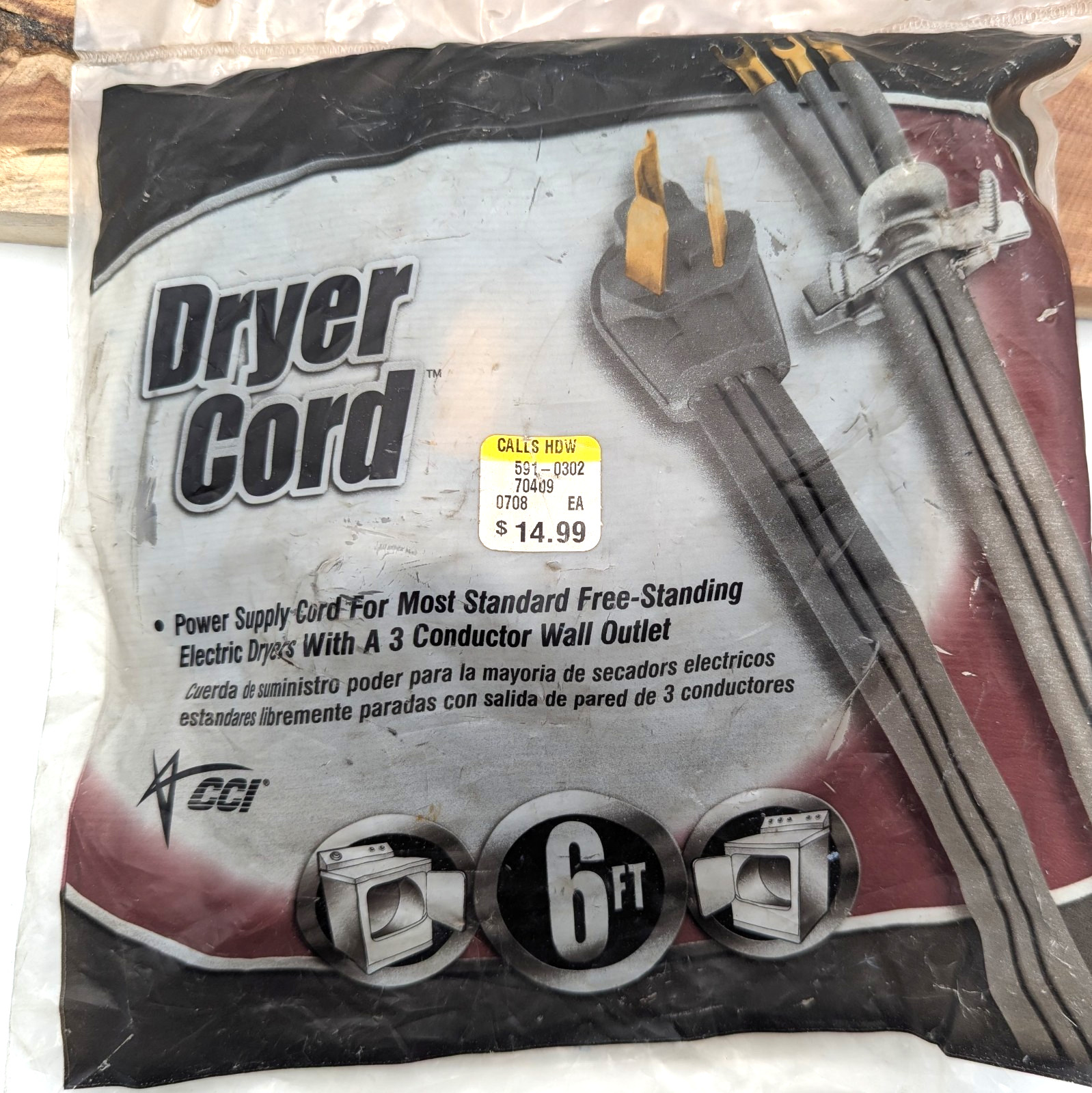 3-Prong 6 Ft Dryer Replacement Cord 30 Amp Plug 250 Volts 09126 Coleman Cable