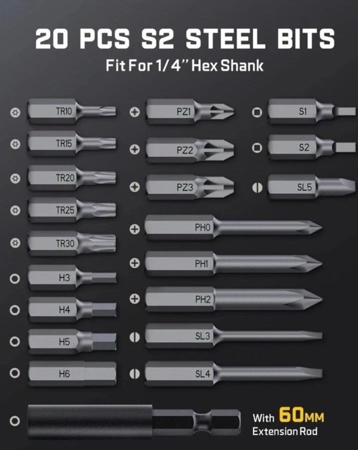 Fanttik S2 Pro Electric Screwdriver, Cordless Screwdriver Set